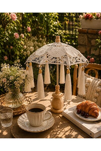 caddeplushome Masaüstü Dantelli Dekoratif Sunum Bali Şemsiyesi Pinterest Deko...
