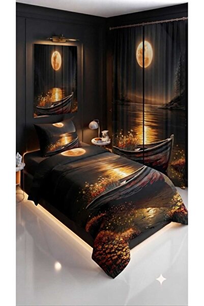 Elmas Dizayn 280*240 Cm. Special Design Single Bedding Set with Background Cu...