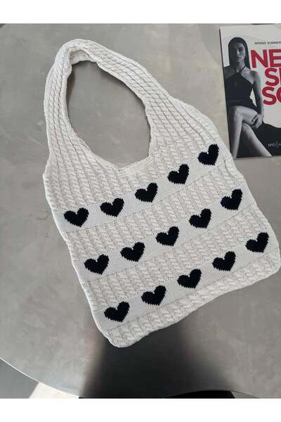 myd Knitted Bag - Heart Patterned