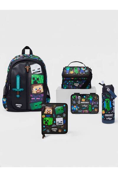 SMIGGLE Minecraft Okul Çanta Set 5'li Cüzdan Hediyeli