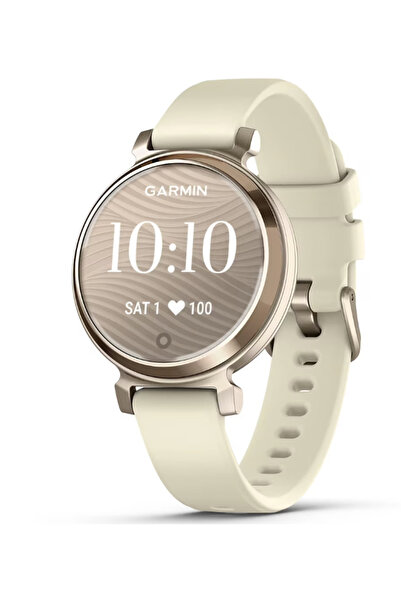 Garmin Lily 2 Active GPS Smartwatch, 38mm, Silicone Strap, 5 ATM, Gold/Cream