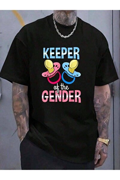 LİNA06 % Cotton Keeper Of Gender Shower Party Pacifier Announcement-Shirt Rou...