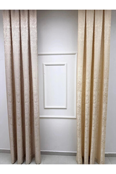 NİVEMESHOME Li̇na V-101 Cream 1/3 Pleated Background Curtain