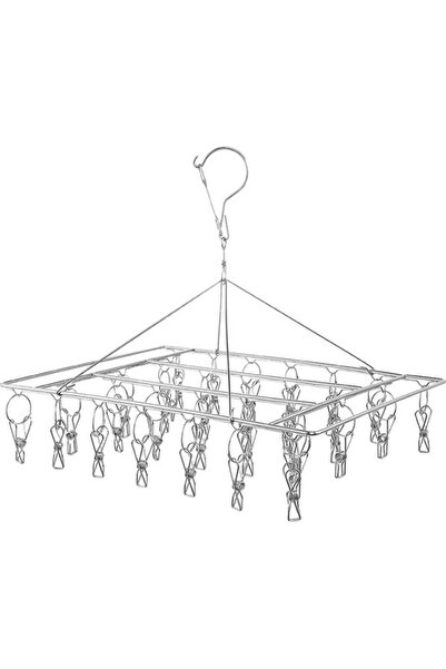 STARSTAR 20-clip silver stainless steel clothes rack