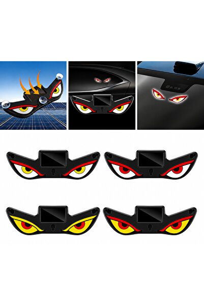 Mobilite Solar Devil Eyes Araç Işıkları Ön/Arka Cam İçin Güneş Enerjili/USB Bağlantılı LED Işıkları Beyaz-Kırmızı