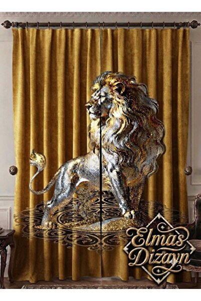 Elmas Dizayn Special Production Brand 240*280 cm Double Wing Background Curta...