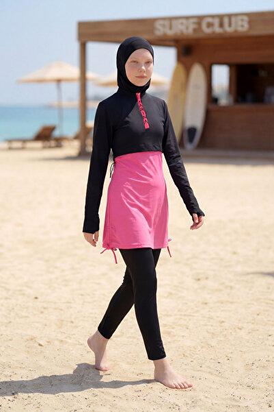 Marina ملابس سباحة للفتيات من نوع Garson Boy باللون الأسود G2505