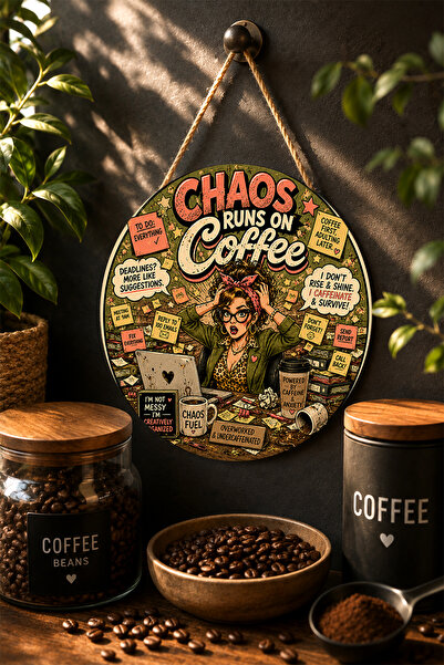Mayeka Haosul funcționează cu cafea - Masă rotundă din MDF cu tematică de bir...