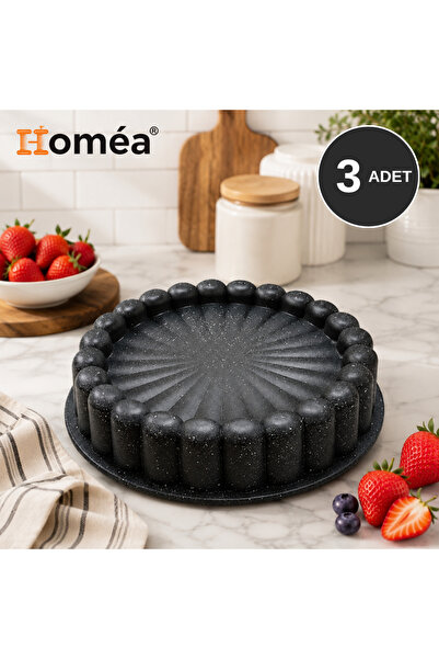 Homea 3Pcs Cast Iron Cake Mold Non-Stick Tart Pie Mold