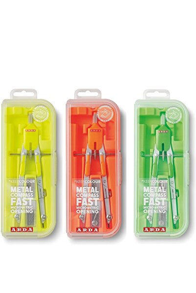 Arda Compas cu deschidere rapida si micrometrica, butoate, kit de 3 piese, fl...
