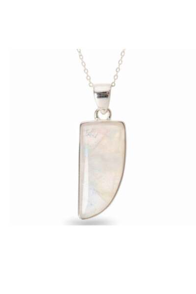 craftmystic 925 silver necklace with irregular moonstone – intuition and emot...