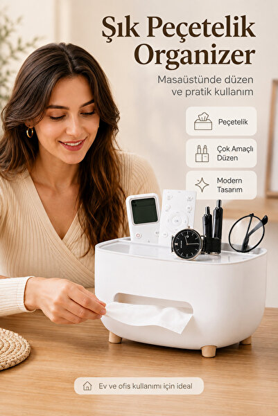 Ecuy Modern Desktop Organizer Paper Towel Holder Organizer Control Box Kitche...