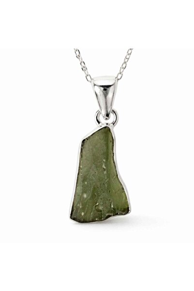 craftmystic 925 silver necklace with irregular raw moldavite - transformation...