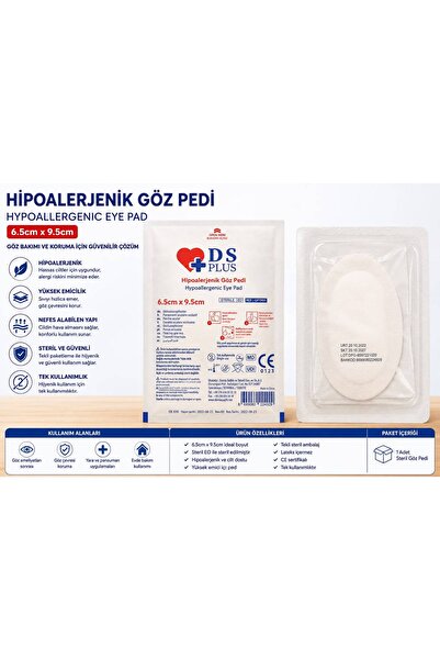 Genel Markalar Hipoalerjenik Göz Pedi 6.5 x 9.5 cm Steril Tek Kullanımlık Göz...