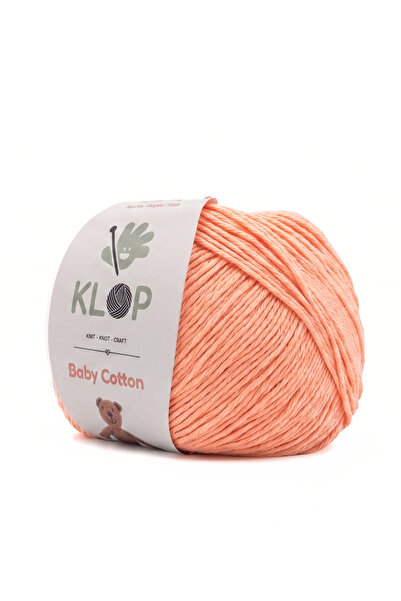 KLOP %100 Pamuk Baby Soft Cotton Örgü İp Amigurumi Punch 50 gr 130 Metre Somon