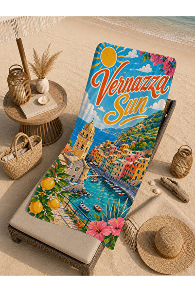 Evmila Poster de vară Vintage Verano del Sol cu model 70x150 Prosop de plajă ...
