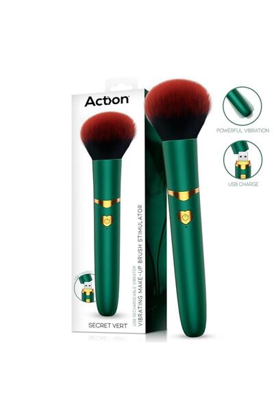 ACTION Secret Vert Vibrating Make-Up Brush Green Action, Green, 16 cm