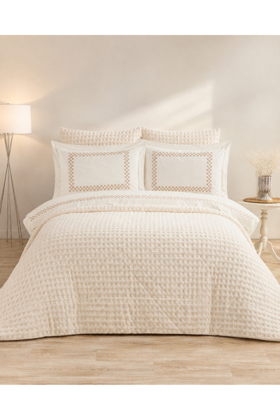 la lune home Monaco Double 9 Piece Bedspread Set 100% Cotton Duvet Cover Set ...