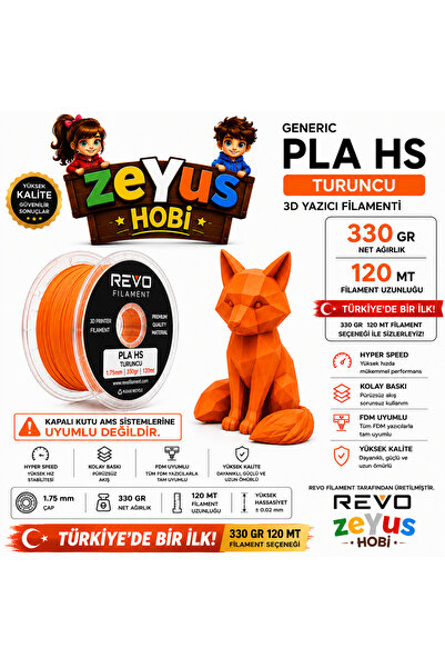 ZEYUS HOBİ GENERIC PLA HS 330 GR – 120 MT – 1.75 MM TURUNCU