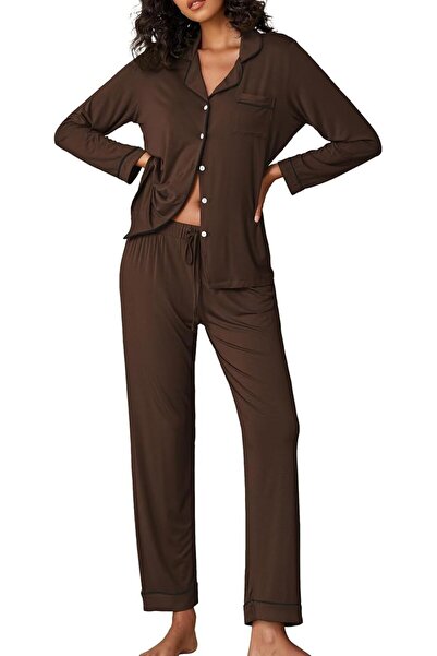 Ekouaer Pajamas Women's Long Sleeve Sleepwear Soft Button Down Loungewear Pjs...