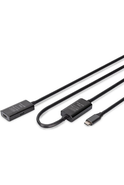 Digitus Καλώδιο USB 3.2 USB-C αρσενικό - USB-C θηλυκό 100W Μαύρο 10μ (DA-73109)