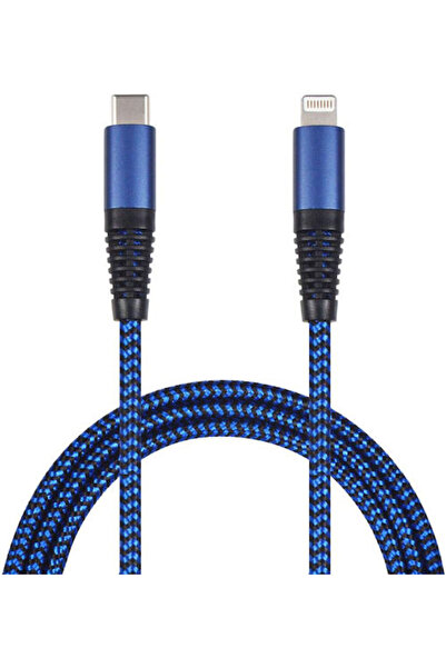 2go Πλεγμένο καλώδιο USB-C σε Lightning Μπλε 1μ (797196)