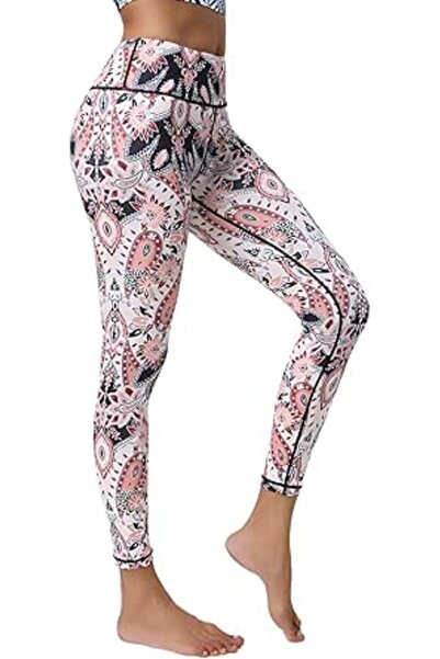 GENERAL Women's Printed Yoga Trousers, Slim Fit High Waist Opaque Fitness Run...