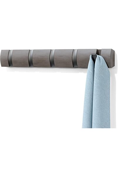 UmbraWear Umbra Flip Wall-Mounted Coat Rack with 5 Hooks – Modern, Space-Savi...