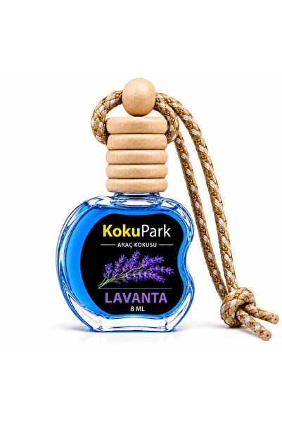 Lavanta 8 ML Cam Şişe Araç Kokusu – Premium Ahşap Kapaklı Oto Parfümü