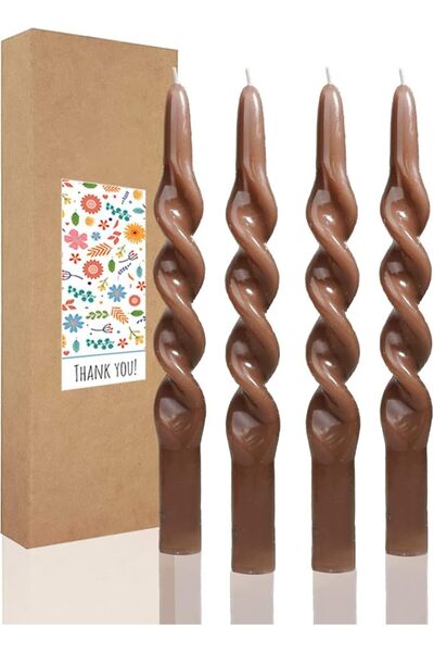 GENERAL Pink Spiral Taper Dinner Candles Conical Stick Candles Wax Unscented ...