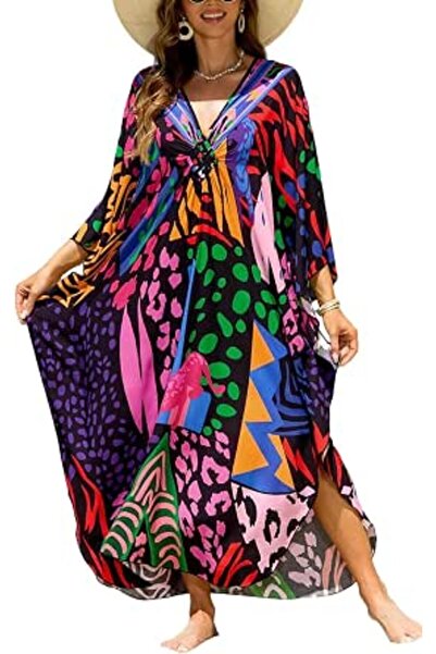 GENERAL Women's Summer Long Beach Dress Kimono Maxi Kaftan Cover ups