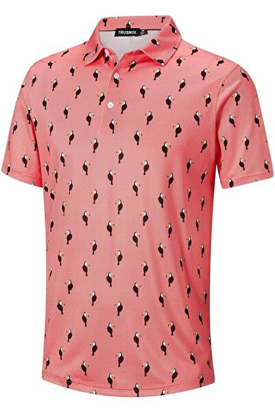 GENERAL Golf Shirts for Men Dry Fit Performance Print Short Sleeve Moisture W...