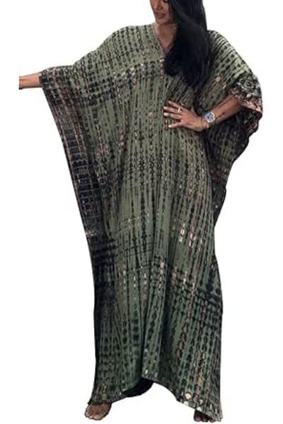 GENERAL Women's Summer Long Beach Dress Kimono Maxi Kaftan Cover ups