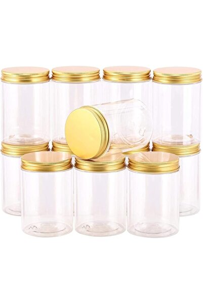 Alsaqer Alsaqer12 Pieces 500 ml Empty Bottle Refillable Clear Plastic Jars wi...