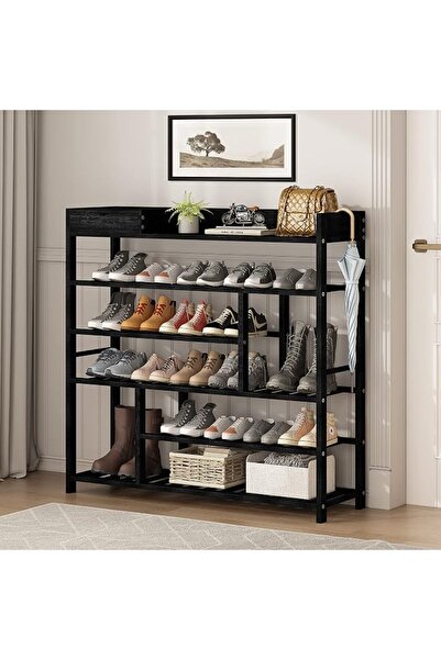 GENERAL Bamboo Shoe Rack for Closet 6 Tier Shoe Storage Organizer Entryway Ta...