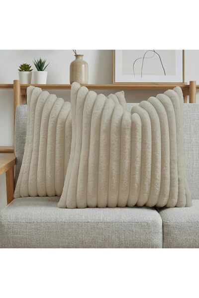 FUTEI Cream White Throw Pillow Covers 20x20 Inch Set of 2,Modern Fall/Winter ...
