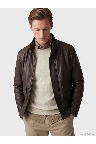 LC Waikiki Regular Fit Stand Collar Men's Leather Look Coat (W6)