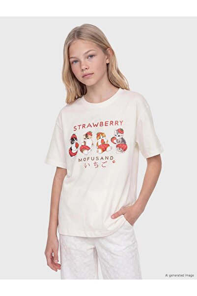 LC Waikiki Crew Neck Mofusand Printed Girls' T-Shirt (S6)