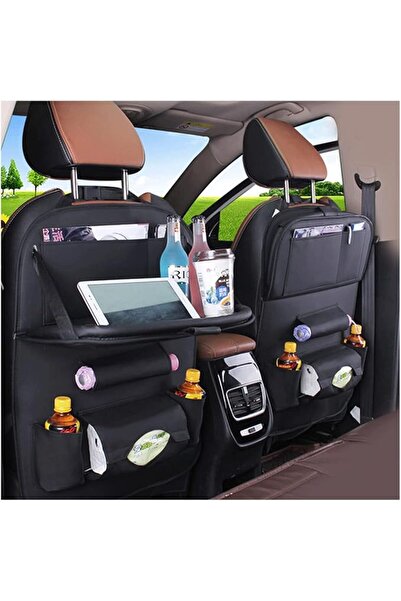 Generic Car Backseat Organizer with Tablet Holder, 8 Storage Pockets PU Leath...