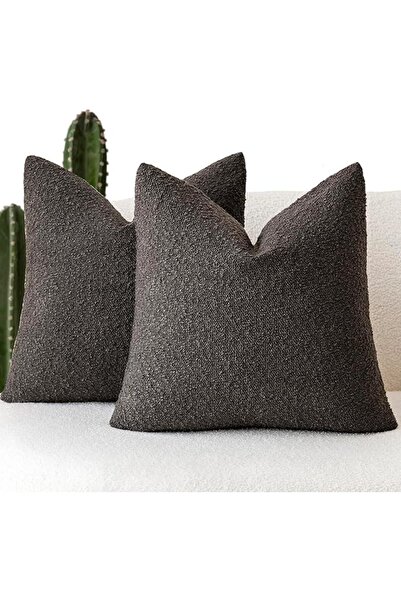 GENERAL Foindtower Pack of 2 Textured Boucle Throw Pillow Covers Accent Solid...