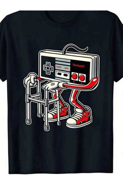 k222 Men's Summer Outfits, Retro Game Controller Robot Graphic Tee, Funny Vin...
