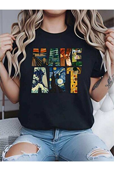 23ERVA Casual Style, Women's T-Shirt, Make With Famous Paintings, Everyday We...
