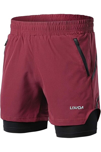 EACAM Men 2 in 1 Running Shorts Quick Drying Breathable Active Training Exerc...