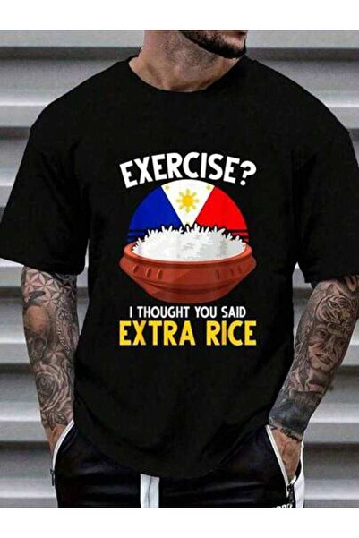 k222 Men's Funny Filipino Pride Extra Rice Filipina Proud Graphic Tee, Soft B...