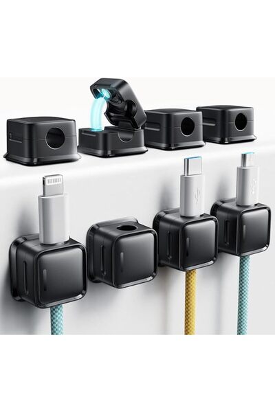 GENERAL Cord Organizer Holder, 8 Pack Magnetic Desk Cable Clips Management, H...