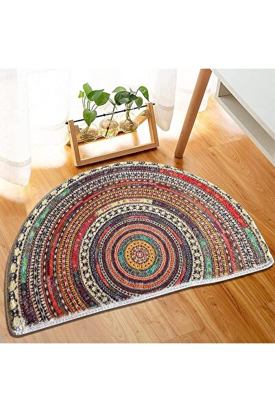 ALMEKAQUZ Half Round Door Mat, Non-Slip Welcome Entrance Way Rug, Absorbent B...