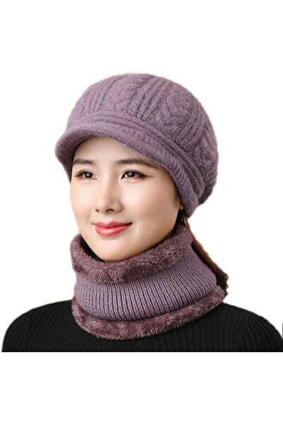 GENERAL Womens Winter Beanie Hat Scarf,Fleece Lining Warm Knitted Slouchy Bea...
