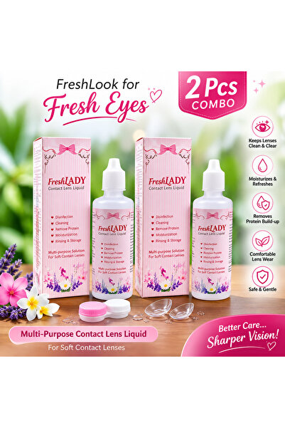 Fresh Lady FreshLADY Contact Lens Solution 2 Pcs Combo – Multi-Purpose Contac...