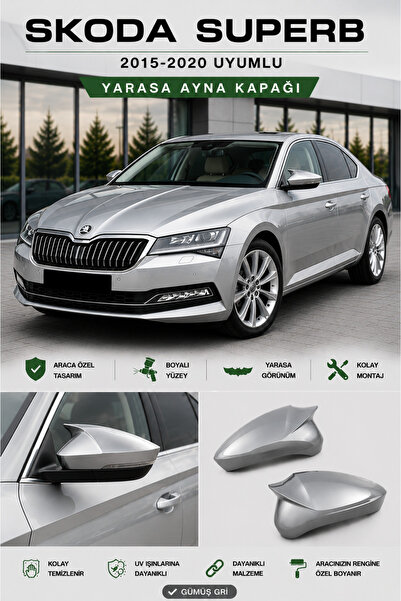 ModGR-Dizayn SKODA SUPERB 2015-2020 ARACA ÖZEL BOYALI YARASA AYNA KAPAĞI A+ G...
