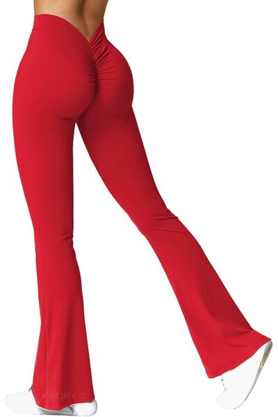 GENERAL YEOREO Scrunch Flare Leggings Daze V Back Butt Lifting Wide Leg High ...
